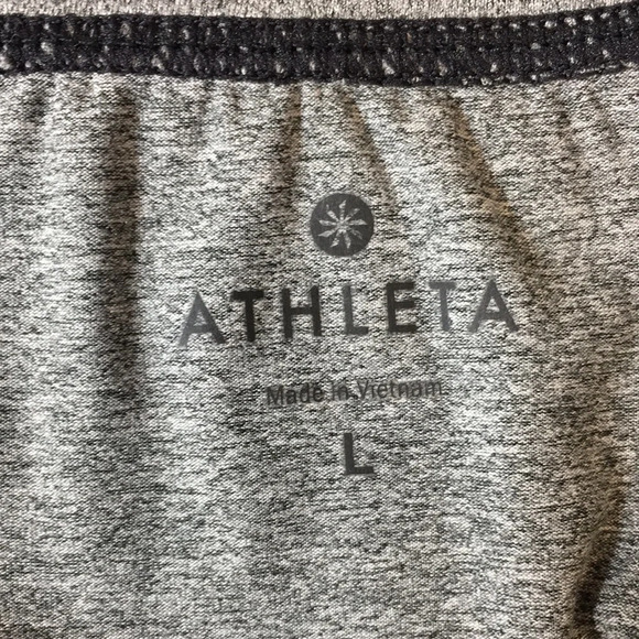 Athleta Heather Gray Ruched Half Zip Long Sleeve Tee Womens Large Running - Picture 12 of 14